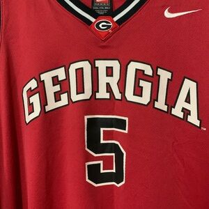 Nike Red Georgia Jersey with Number 5